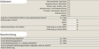 Auszug aus einer Checkliste