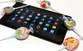 Tablet mit Lollipops