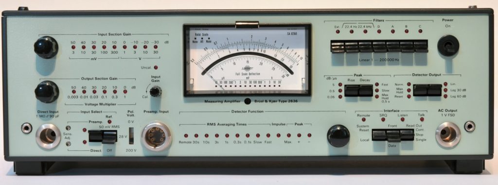 Ein Klassiker als Labormessverstärker: Der B&K 2636 mit verschiedenen Bewertungsfiltern und Zeitkonstanten (Bewertung im Zeitbereich)