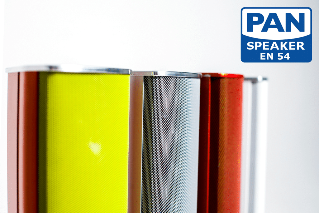 Sprachalarmierung im schicken Gewand: Pan Speaker EN54 sind in nahezu jeder Wunschfarbe erhältlich.