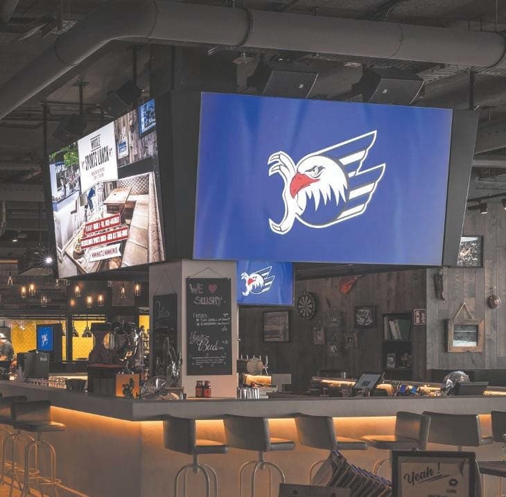 Die Medientechnik in der Whistle Sportsbar in Mannheim Professional