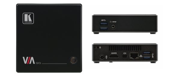 Kramer VIA GO - Kleinste VIA-Lösung für den Einstieg bietet HDMI- und DisplayPort-Output sowie Ethernet- und USB 3.0 -Schnittstellen