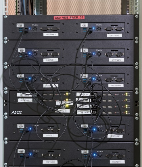 SVSI Encoder-Karten des Typs NMX-ENC-N1133A-C in einem 19"-Frame