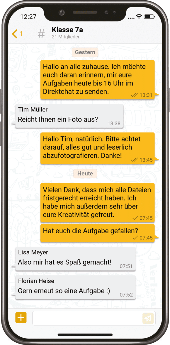 Schulcloud auf einem Smartphone