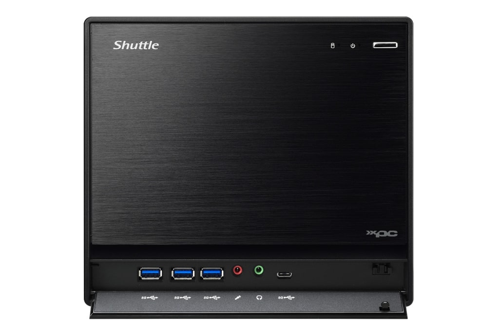 Shuttle XPC Barebone SW580R8 Frontansicht mit Anschlüssen