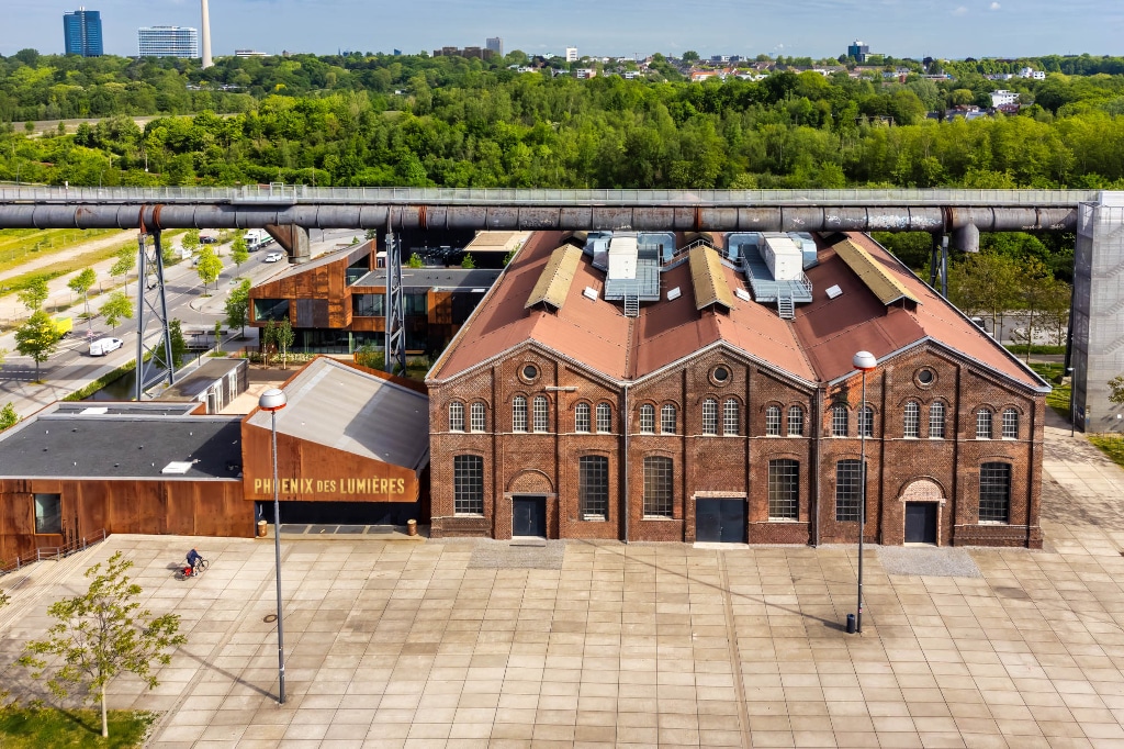 Phoenix-des-Lumières-Location, Gasgebläsehalle Dortmund von oben