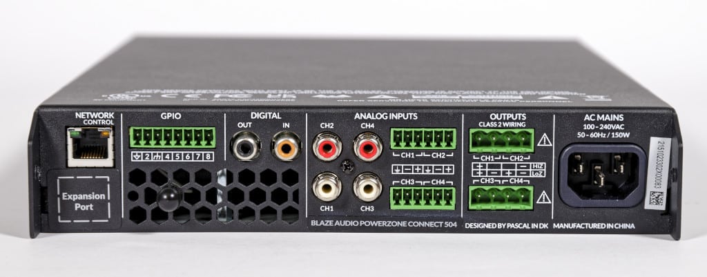 Ein- und Ausgänge des Blaze Audio PowerZone Connect 504