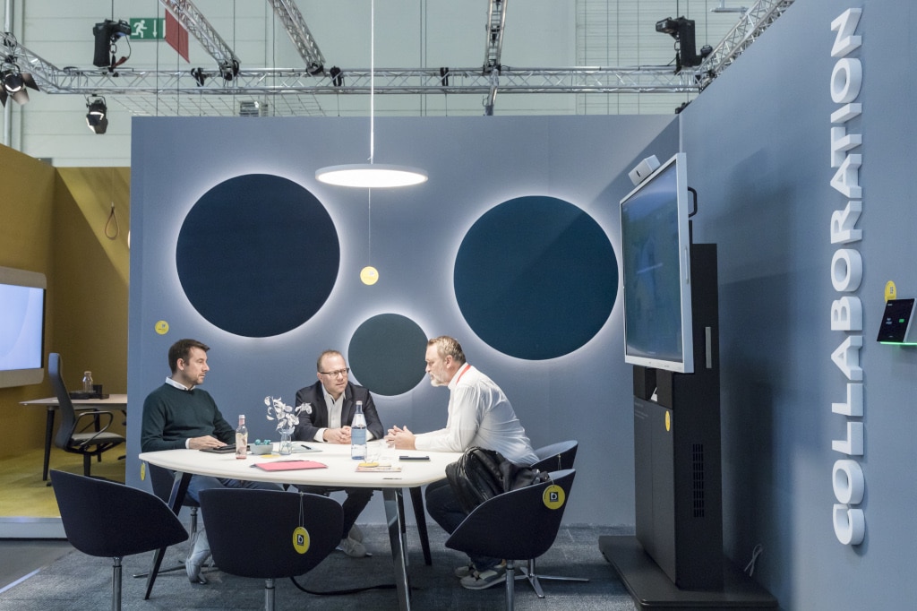 Collaboration-Space der InspiredHybridOffice-Fäache auf der Orgatec 2022