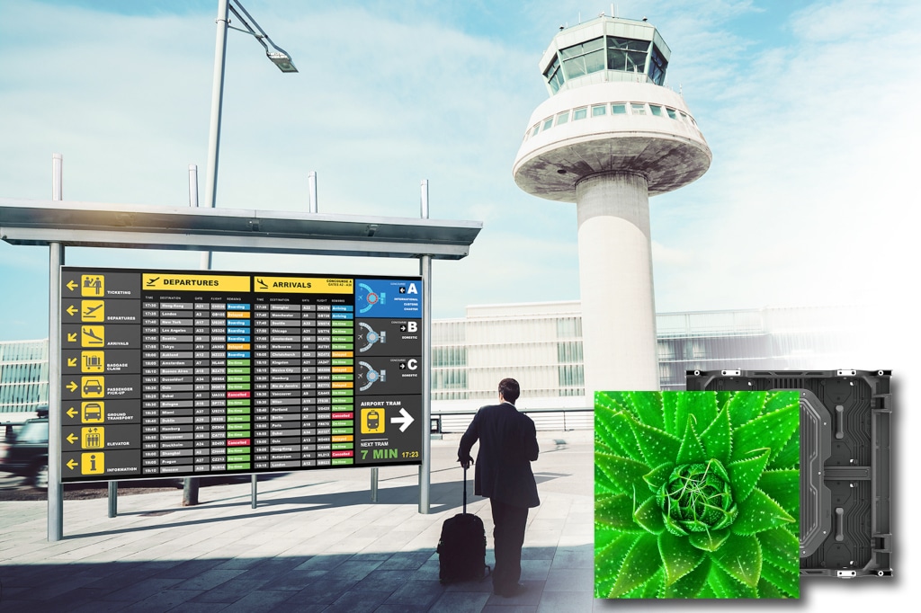 Leyard Luminate Ultra Serie am Flughafen installiert