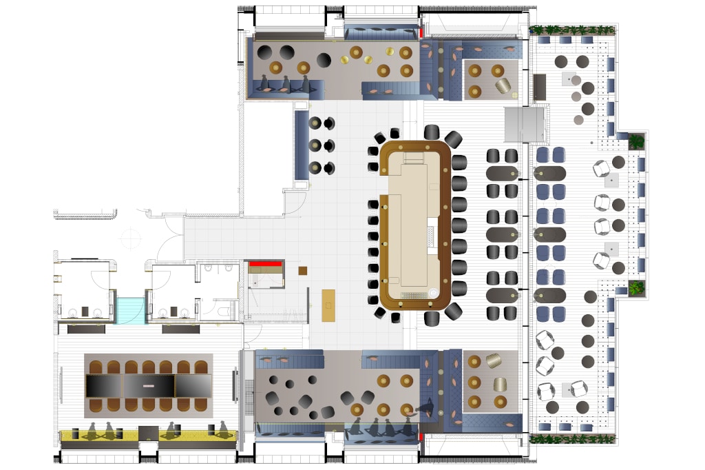 Grundriss von Otto’s Skybar mit Boardroom