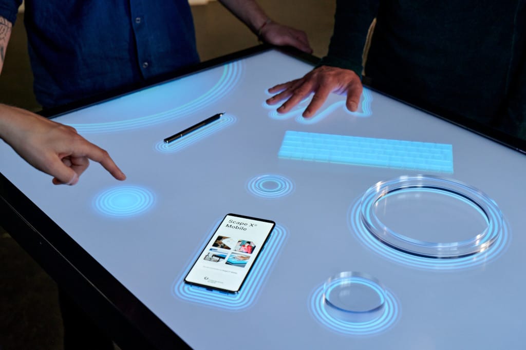 Interactive Scape, Scape X Multitouch-Oberfläche in Benutzung