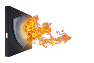 SFP-Brandschutztechnologie von Screen Experts mit Flamme