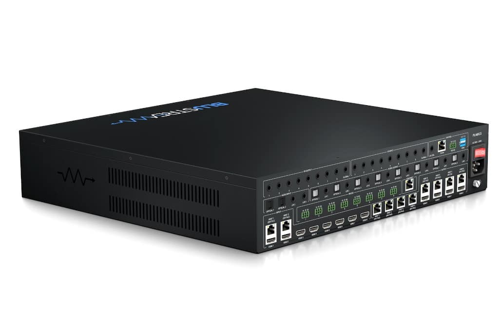 Blustream HDBaseT-Matrix PLA88CS Rückseite mit Anschlüssen