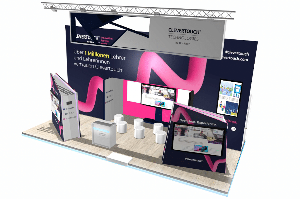 Modell des Clevertouch-Stands auf der Didacta 2023