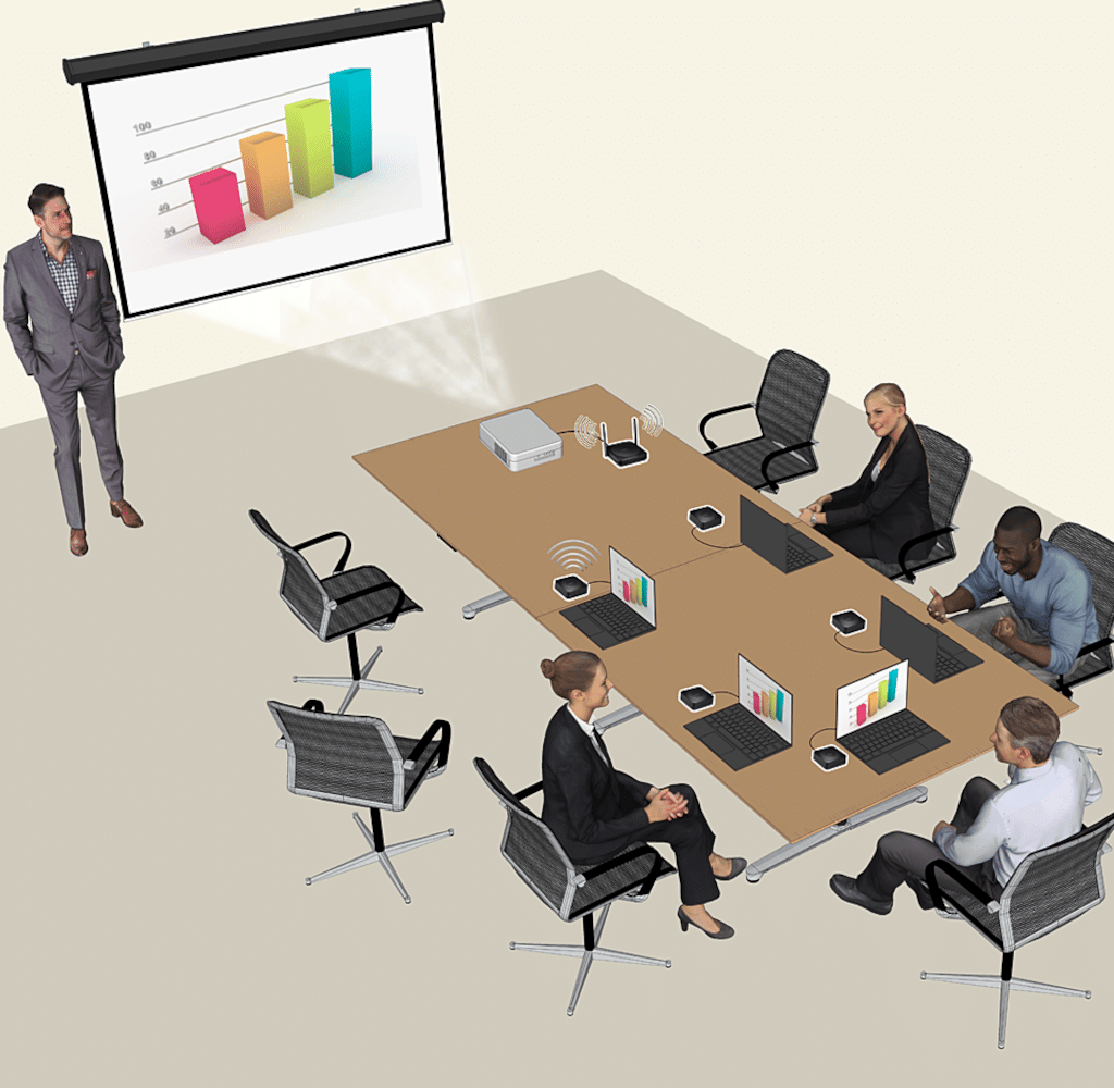 Besprechungsabbildung mit Drahtlos-Transmitter