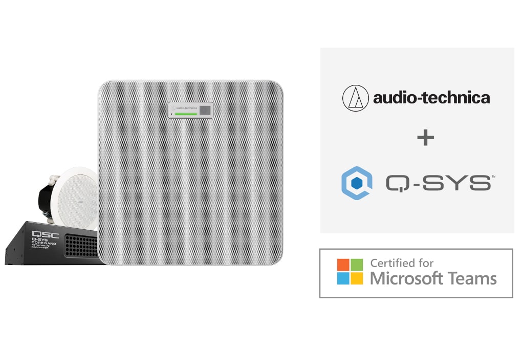 Audio-Technica ATND1061DAN Mikrofon-Array mit Q-SYS für Microsoft Teams Rooms zertifiziert