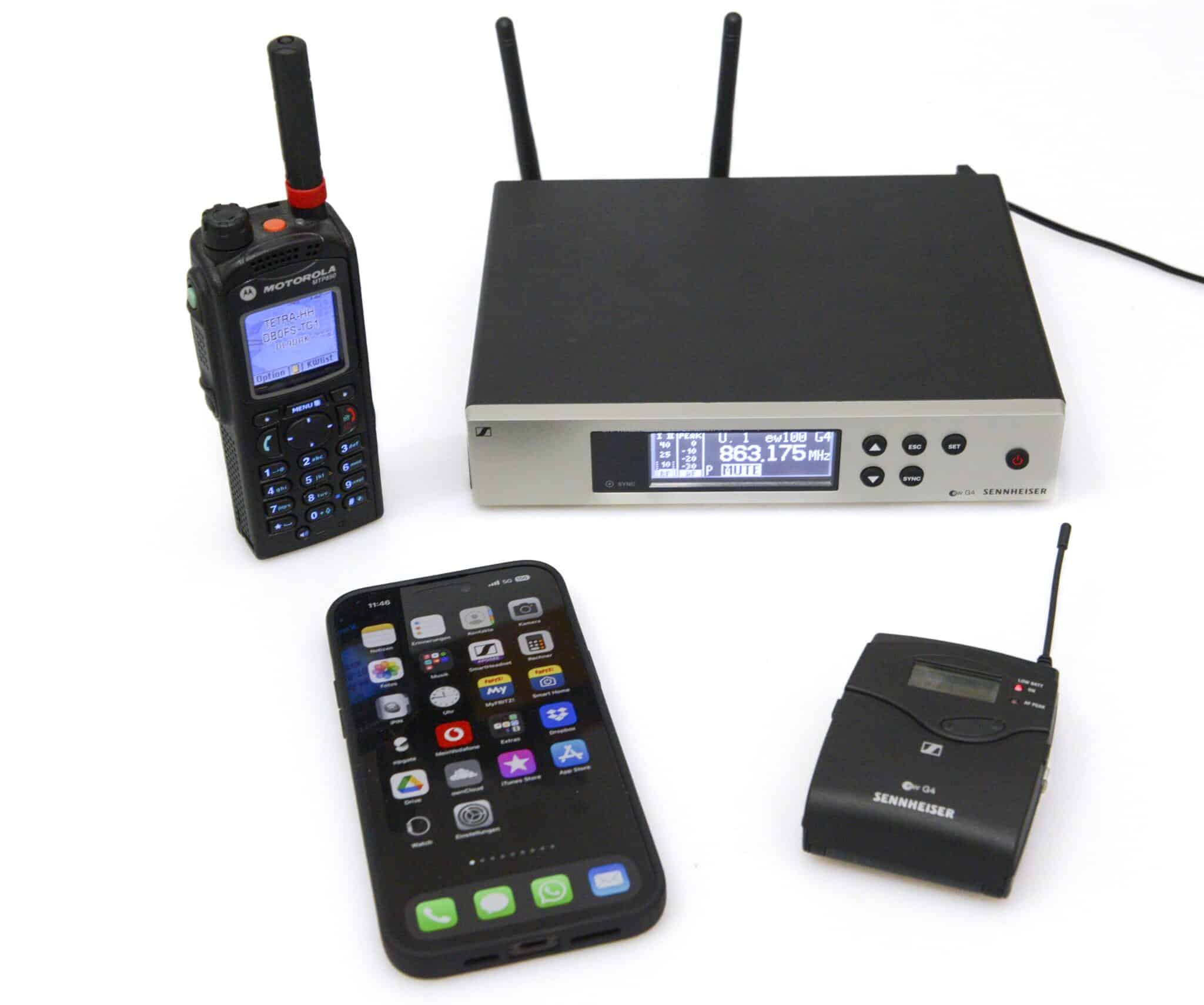 Tetra-Funkgerät für Einsatzkräfte, 5G-Smartphone und Event-Wireless
