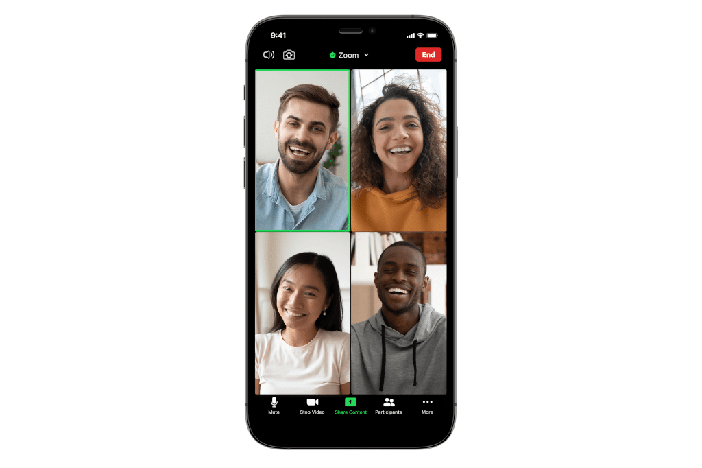 Zoom Meeting mit der Zoom-App auf Smartphone, hier iPhone 12