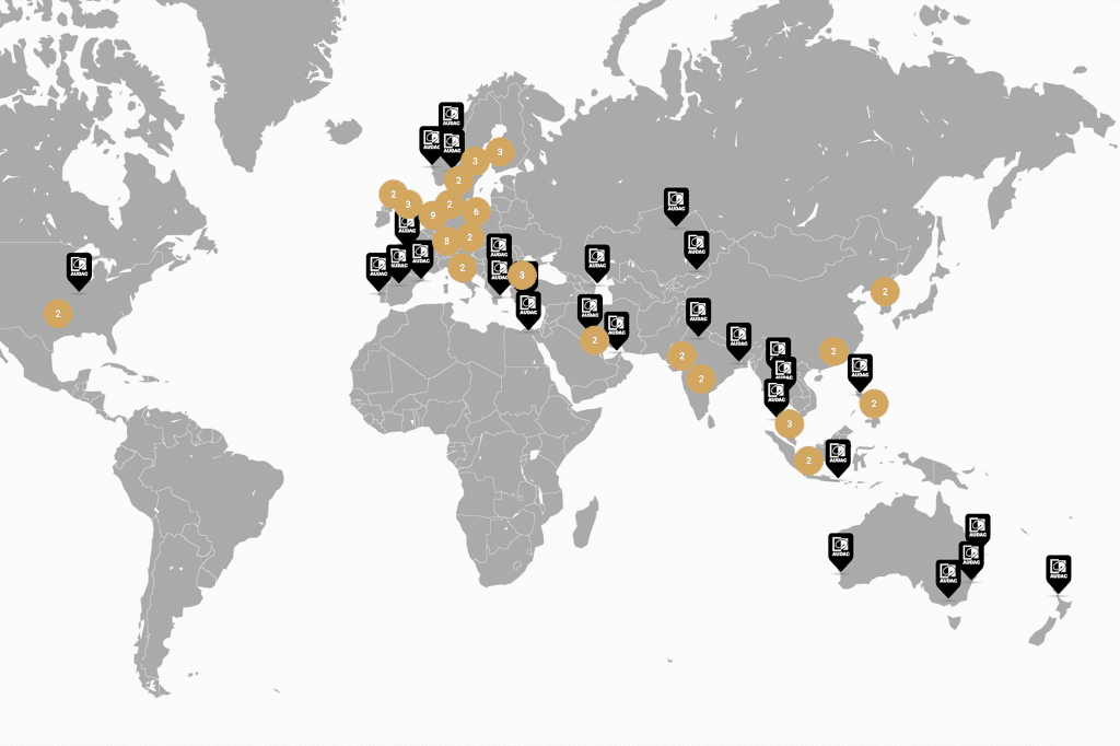 Stops der Audac Inspire Tour