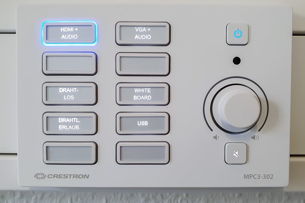 Crestron MPC3-302-W Media Presentation Controller mit Tastenfeld und integrierter Steuerung