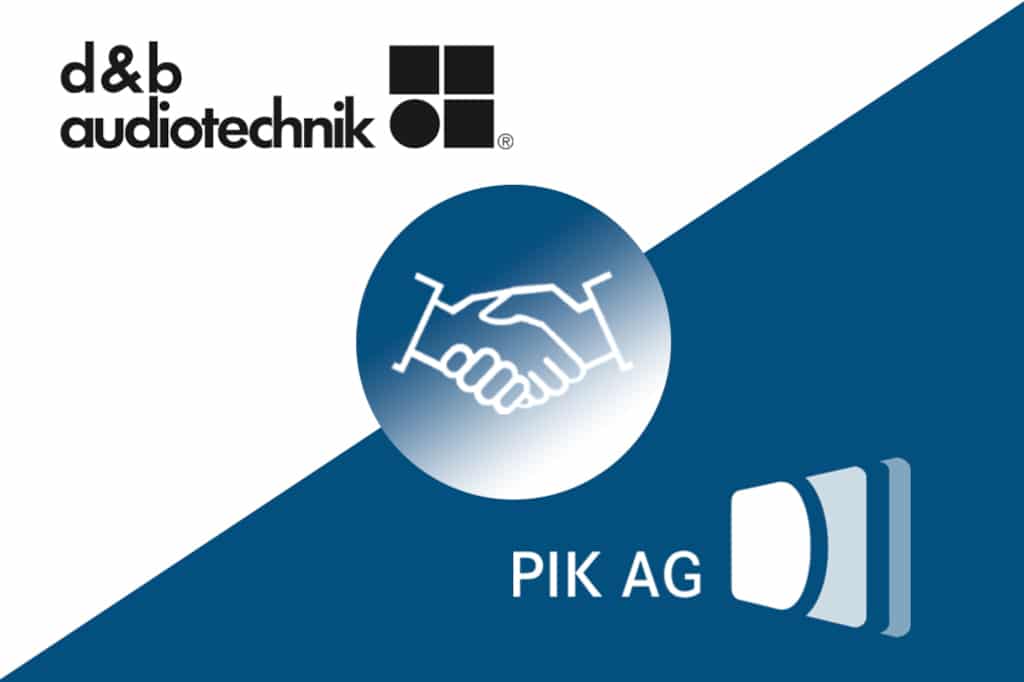 d&b audiotechnik und PIK AG Logos mit Händedruck-Icon