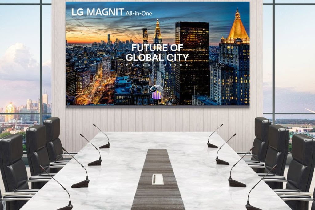 LG Magnit All-in-One-Display in Besprechungsraum