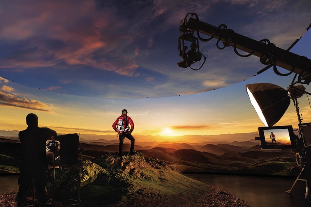 Samsung The Wall for Virtual Production bei Filmproduktion, Kulisse: Sonnenuntergang