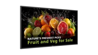 Philips-Display, auf dem viele bunte Früchte zu sehen sind