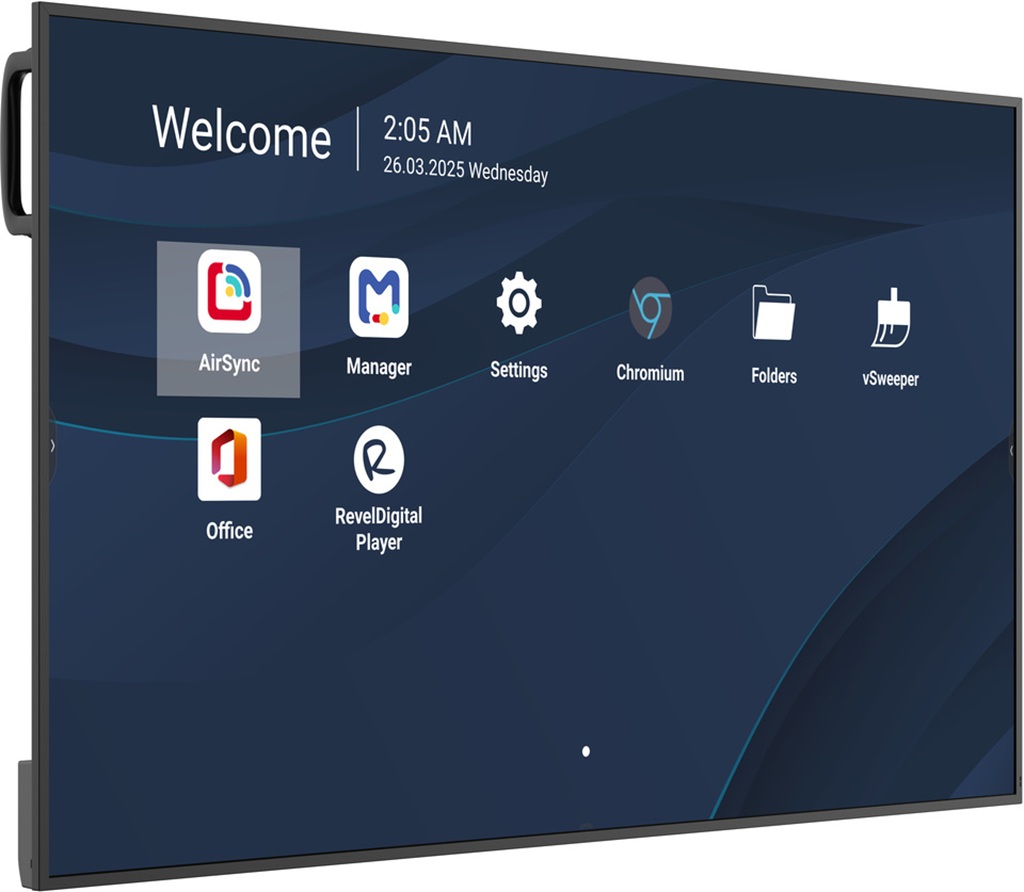 Startbildschirm mit Programm-Icons auf blauem Hintergrund