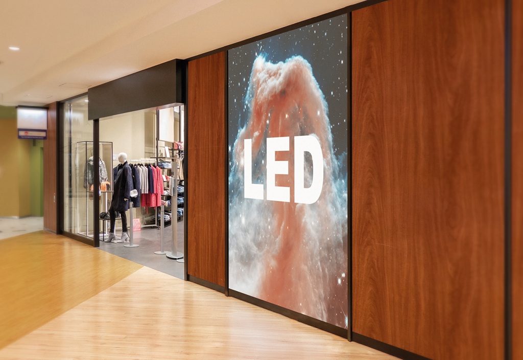 LED-Wand in Modeshop