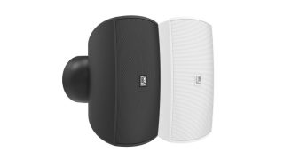 Schwarzer und weißer Lautsprecher nebeneinander