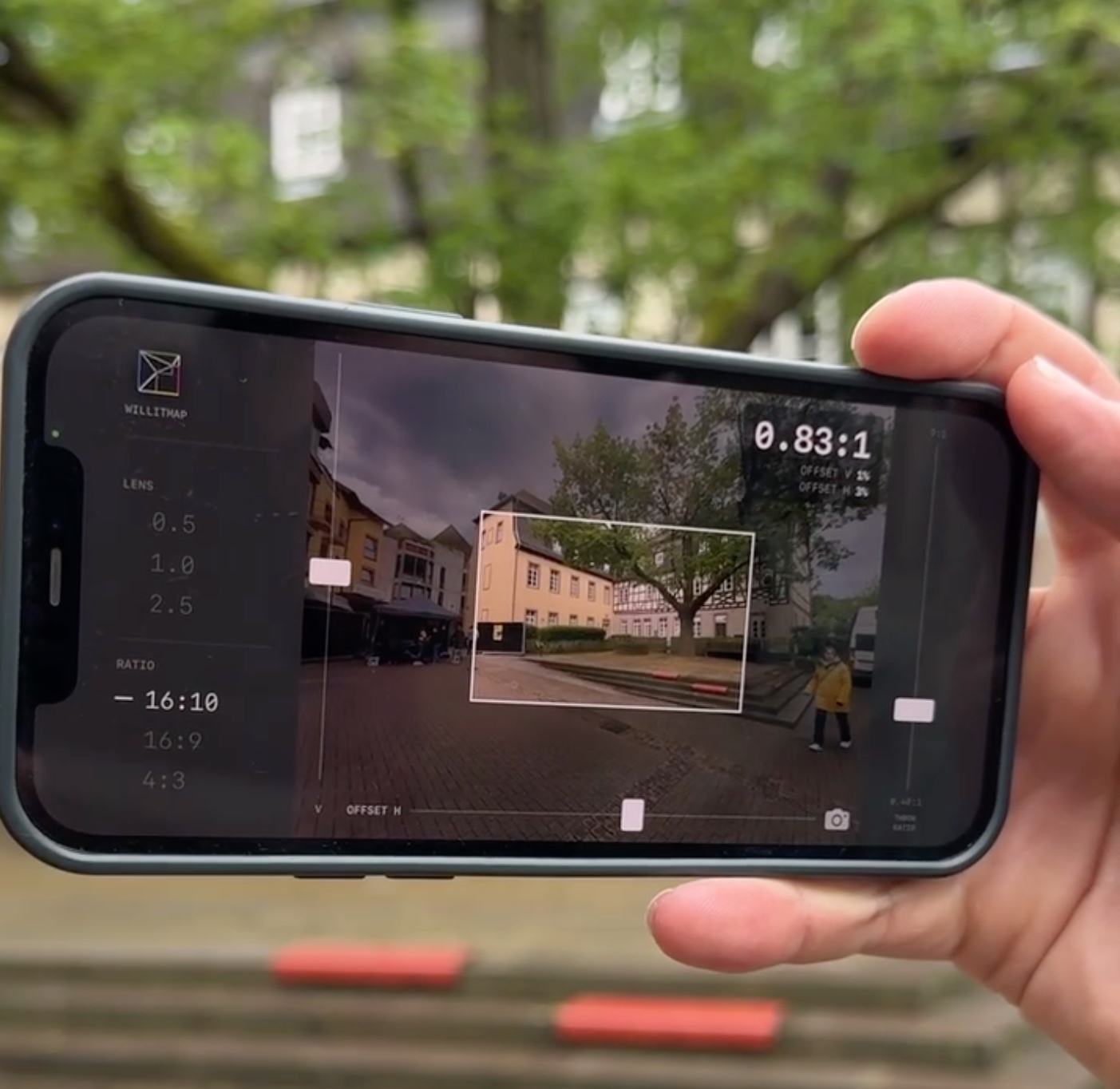 Smartphone mit App outdoor